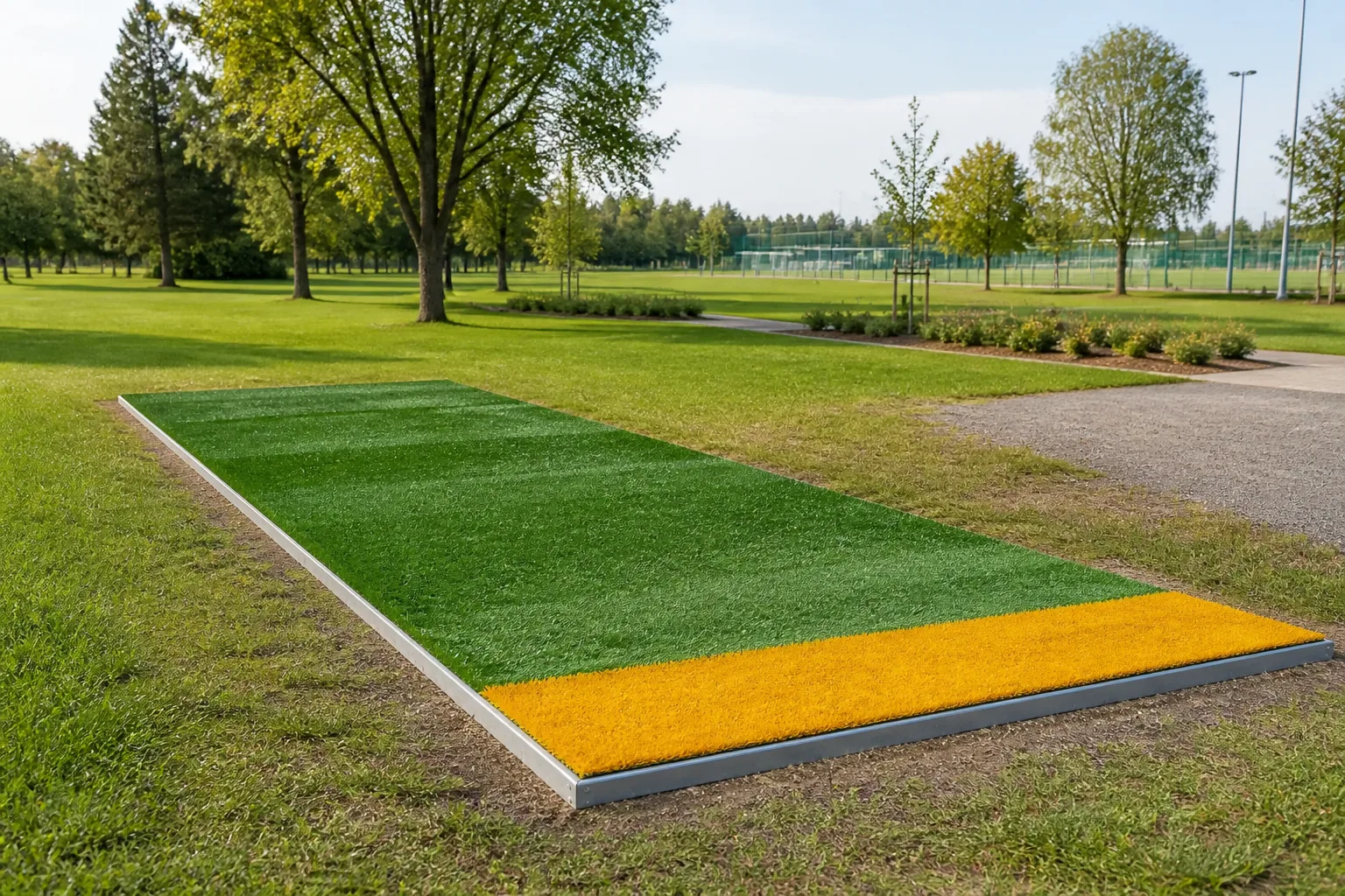 Täysimittainen Flatpad Evo avoimessa puistoympäristössä, tuotevisualisointi